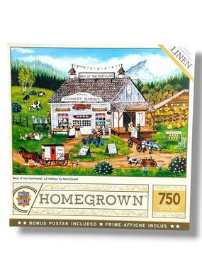 🧩 Masterpieces Homegrown Best of the Northwest 750 Piece Linen Jigsaw Puzzle